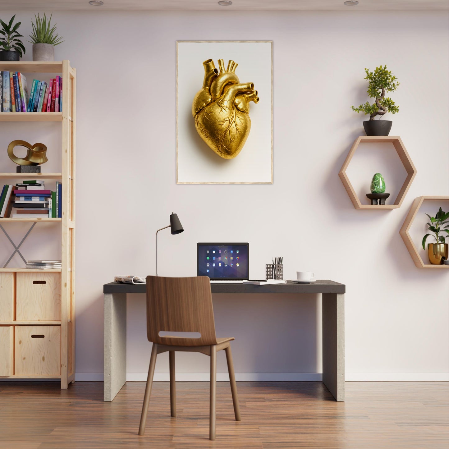 Heart Of Gold Poster - Wooden Frames