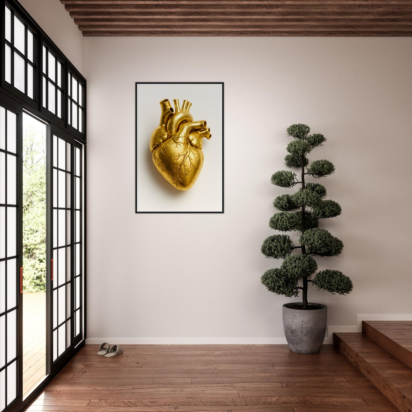 Heart Of Gold Poster - Wooden Frames